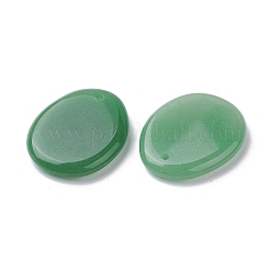 天然石グリーンアベンチュリンペンダント  楕円形のチャーム  40~41x32~33x6mm  穴：2.3~3mm&nbsp;G-C110-07C