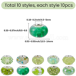 100Pcs 10 Styles Resin European Beads&nbsp;RPDL-SP0001-07