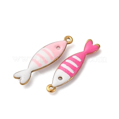 304ステンレススチールエナメルチャーム  海洋動物  ゴールドカラー  魚  18.5x4.5x2.5mm  穴：0.9mm&nbsp;X-STAS-Q363-14B-G