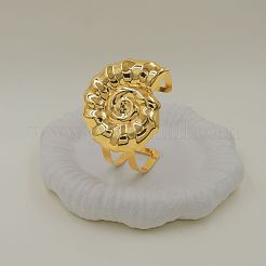 女性用304ステンレススチールカフバングル  巻き貝  ゴールドカラー  内径：2.44インチ（6.2cm）&nbsp;WGD1209-01