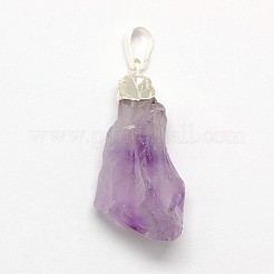 Natural Raw Rough Gemstone Amethyst Pendants&nbsp;G-M040-M04