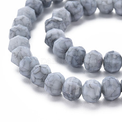 Opaque Baking Paint Crackle Glass Beads Strands&nbsp;EGLA-S174-20G