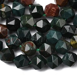 Natural Bloodstone/Heliotrope Beads Strands&nbsp;G-Z119-A16-02