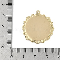 真鍮チャーム  肖像画チャーム付きラウンド  18KGP本金メッキ  31x28x3mm  穴：1.2mm&nbsp;X-KK-I719-22G