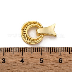 Brass Micro Pave Clear Cubic Zirconia Fold Over Clasps&nbsp;KK-A230-17G