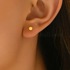 丸い磁器のスタッドピアス  きいろ  15x4mm&nbsp;PV8744-4