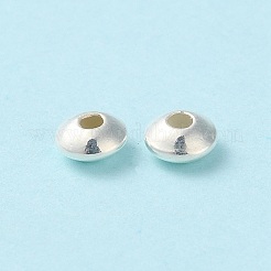 925スターリングシルバービーズ  フラットラウンド  銀  3.5x2mm  穴：1mm&nbsp;STER-P053-08A-S