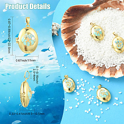 4Pcs 2 Styles Brass Enamel Locket Pendants&nbsp;KK-CJ0005-56