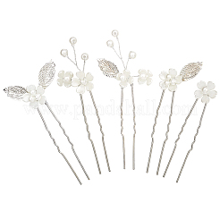 Alloy with Plastic Beads Hair Sticks for Women Girls&nbsp;OHAR-WH20010-08P