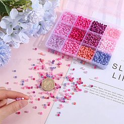 156g12スタイルのガラスシードビーズ  混合スタイル  ラウンド  ピンク  4~5x3~4mm  穴：1~2mm  13g /スタイル&nbsp;SEED-SC0001-33A