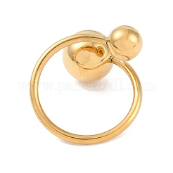 Ion Plating(IP) 304 Stainless Steel Round Open Cuff Ring for Women&nbsp;RJEW-C097-07G