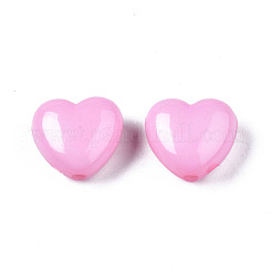 Pearl Pink Heart Acrylic Beads&nbsp;X-SACR-10X11-11