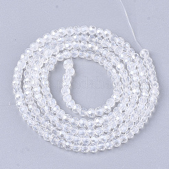 電気メッキガラスビーズセット  パール光沢メッキ  多面カット  ロンデル  透明  2.5~3x2~2.5mm  穴：0.6mm  約140~145個/連  13.77~14.56インチ（35~37cm）&nbsp;EGLA-T013-04J