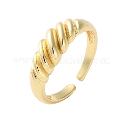 Rack Plating Brass Croissant Open Cuff Ring for Women&nbsp;RJEW-D076-02G