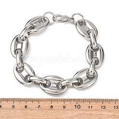 304 Stainless Steel Coffee Bean Link Chain Bracelets for Women Men&nbsp;LS-BJEW-F529-10B-P