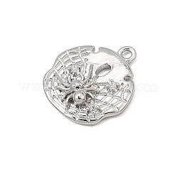 Brass Micro Pave Clear Cubic Zirconia Pendants&nbsp;CU-CBA3D76-11P