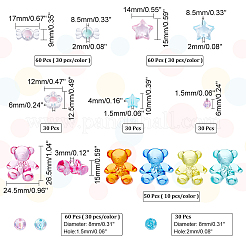 350Pcs 15 Style Transparent Acrylic Beads&nbsp;MACR-PH0001-52