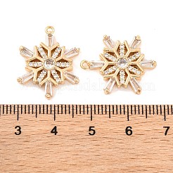 Brass Micro Pave Clear Cubic Zirconia Pendants&nbsp;KK-S389-14G