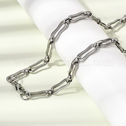 304ステンレススチールリンクチェーンブレスレット＆ネックレスジュエリーセット  カニカン付き  ステンレス鋼色  610mm&nbsp;SJEW-L199-14P