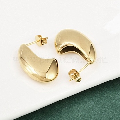 304ステンレススチールティアドロップスタッドピアス  PVD真空メッキ  18KGP本金メッキ  22x5.5x14mm&nbsp;EJEW-D335-01G