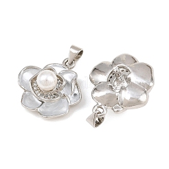 Brass Micro Pave Clear Cubic Zirconia Pendants&nbsp;KK-CBA6A75-53D-P