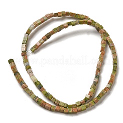 天然石ユナカイトビーズ連売り  キューブ  2~2.5x2.5~3.5x2.5~3mm  穴：0.4mm  約157~165個/連  14.96~15.75''（38~40センチメートル）&nbsp;G-B064-A10