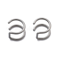 304 Stainless Steel 2 Line Hoop Clip on Nose Rings&nbsp;AJEW-A062-07P