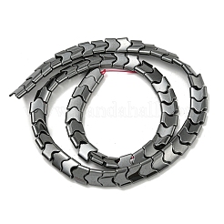 非磁性合成ヘマタイトビーズ連売り  波形  7.5x8x3mm  穴：1mm  約70個/連  15.75''（40センチメートル）&nbsp;G-I365-07