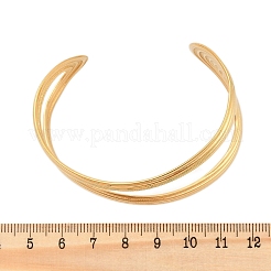 女性用304ステンレススチールカフバングル  ゴールドカラー  内径：2-3/8インチ（5.9cm）&nbsp;BJEW-B108-02G