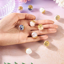 10 Pcs Natural Citrine & Amethyst & Rose Quartz & White Jade & Lapis Lazuli Pendants&nbsp;PALLOY-TA00205