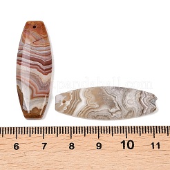 天然なメキシコの瑪瑙のペンダント  楕円形のチャーム  37.5~40x13~13.5x4~4.5mm  穴：1.2mm&nbsp;G-K381-20A