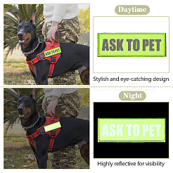 ポリエステル製介助犬用反射パッチ  フックとループのパッチ、ベスト、ハーネス用のペットタグを依頼する  緑黄  42x112x35mm&nbsp;AJEW-WH0248-739A