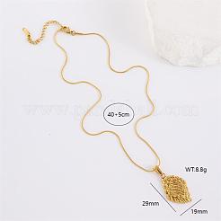 女性用誇張された花びら304ステンレススチールペンダントネックレス  ゴールドカラー  15.75インチ（40cm）&nbsp;BZ9143