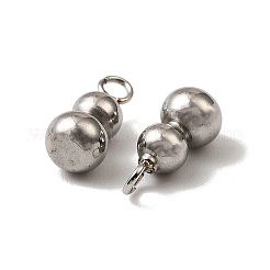 304ステンレススチールチャーム  ステンレス鋼色  ヒョウタン  10x4.5mm  穴：1.6mm&nbsp;STAS-Z148-06P-01