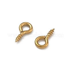 304ステンレススチール製スクリューアイペグベイル  イオンプレーティング（ip）  ラックめっき  18KGP本金メッキ  8x4x1.3mm  穴：1.5mm  16ゲージ&nbsp;STAS-P448-05G