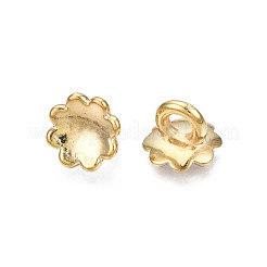 UVメッキアクリルビーズキャップペンダントベイル  グローブガラスバブルカバーペンダント用  花  ライトゴールド  9x12mm  穴：4mm&nbsp;X-PACR-R239-02