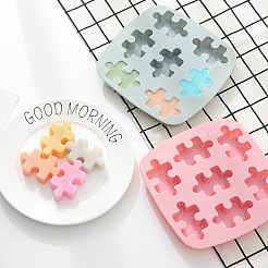 食品グレードのシリコンモールド  フォンダン型  DIYケーキデコレーション用  チョコレート  キャンディ  UVレジン＆エポキシ樹脂ジュエリー作り  パズル  ピンク  176x180x19.5mm  パズル：66x40mm&nbsp;DIY-L025-013