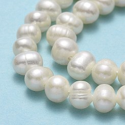 天然養殖淡水パールビーズ連売り  ポテト  ベージュ  4~6x5~7x5~6mm  穴：0.7mm  約67~71個/連  13.58~14.25インチ（34.5~36.2cm）&nbsp;PEAR-F018-17C