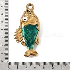 304ステンレススチールエナメルビッグペンダント  魚のチャーム  イオンプレーティング（ip）  18KGP本金メッキ  64x29.5x16mm  穴：4.5mm&nbsp;SA-CBA7FC1-05G
