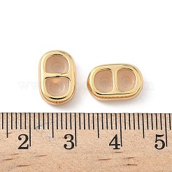 真鍮シリコンスライドチャーム  ラックめっき  ニッケルフリー  オーバル  18KGP本金メッキ  12.5x8.5x4mm  穴：2mm&nbsp;KK-C099-06B-G
