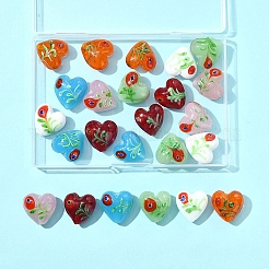 24Pcs 6 Colors Handmade Bumpy Millefiori Glass Beads&nbsp;LAMP-FS0001-39