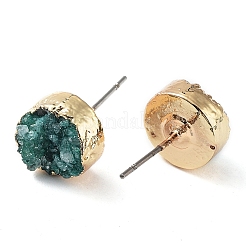 Natural Druzy Agate Stud Earrings&nbsp;EJEW-L168-02A