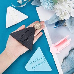 4個4色のプラスチック粘着式スライドドアロック  子供の安全ロック  窓用  クローゼット  ガラスのドア  三角形  ミックスカラー  75x90x8mm  1pc /カラー&nbsp;KY-GF0001-28
