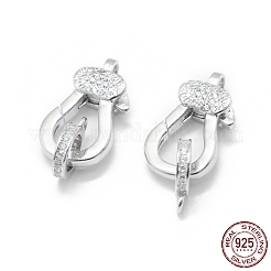 Anti-Tarnish Rhodium Plated 925 Sterling Silver Lobster Claw Clasps&nbsp;STER-L055-067P