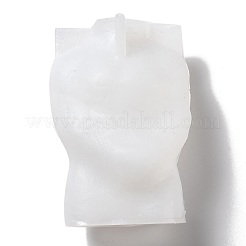 DIY 裸の男性キャンドル作り 3D 胸像シリコン型  半身彫刻シリカゲル鋳造型  ホワイト  9.6x6.6x4.3cm  内径：2.35x4.8のCM&nbsp;DIY-G047-01