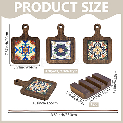 3 Sets 3 Styles Wood Hot Pads&nbsp;AJEW-DC0004-44