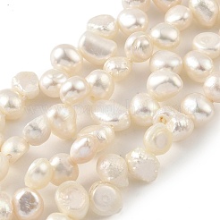 天然養殖淡水パールビーズ連売り  トップ掘削  研磨両側  古いレース  6~7mm  穴：0.5mm  約29個/連  6.69インチ（17cm）&nbsp;PEAR-A006-19C