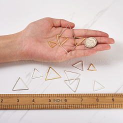 真鍮製フレームコネクター  めっきした  三角形  ミックスカラー  13~23.5x15~27x0.8~1mm  内径：11~22x12~24mm  90個/箱&nbsp;KK-CD0001-14