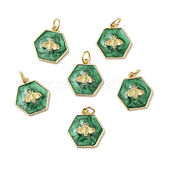 Rack Plating Brass Enamel Pendants&nbsp;KK-H431-10G
