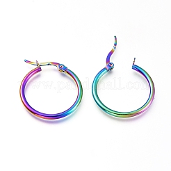 201 Stainless Steel Hoop Earrings&nbsp;EJEW-A052-20J-M